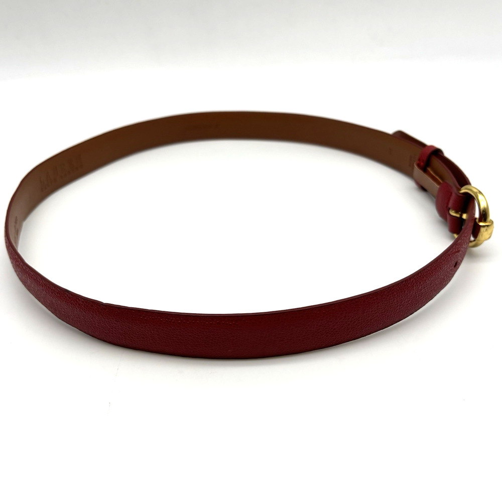 Lauren Ralph Lauren Pebbled Cherry Red Gold-tone Buckle Skinny Belt M 31-35" - Picture 6 of 16